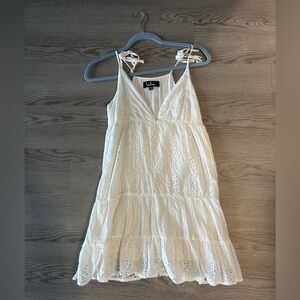 Lulu's Ivory Lace Mini Dress